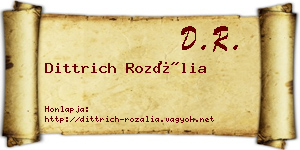 Dittrich Rozália névjegykártya
