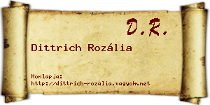 Dittrich Rozália névjegykártya
